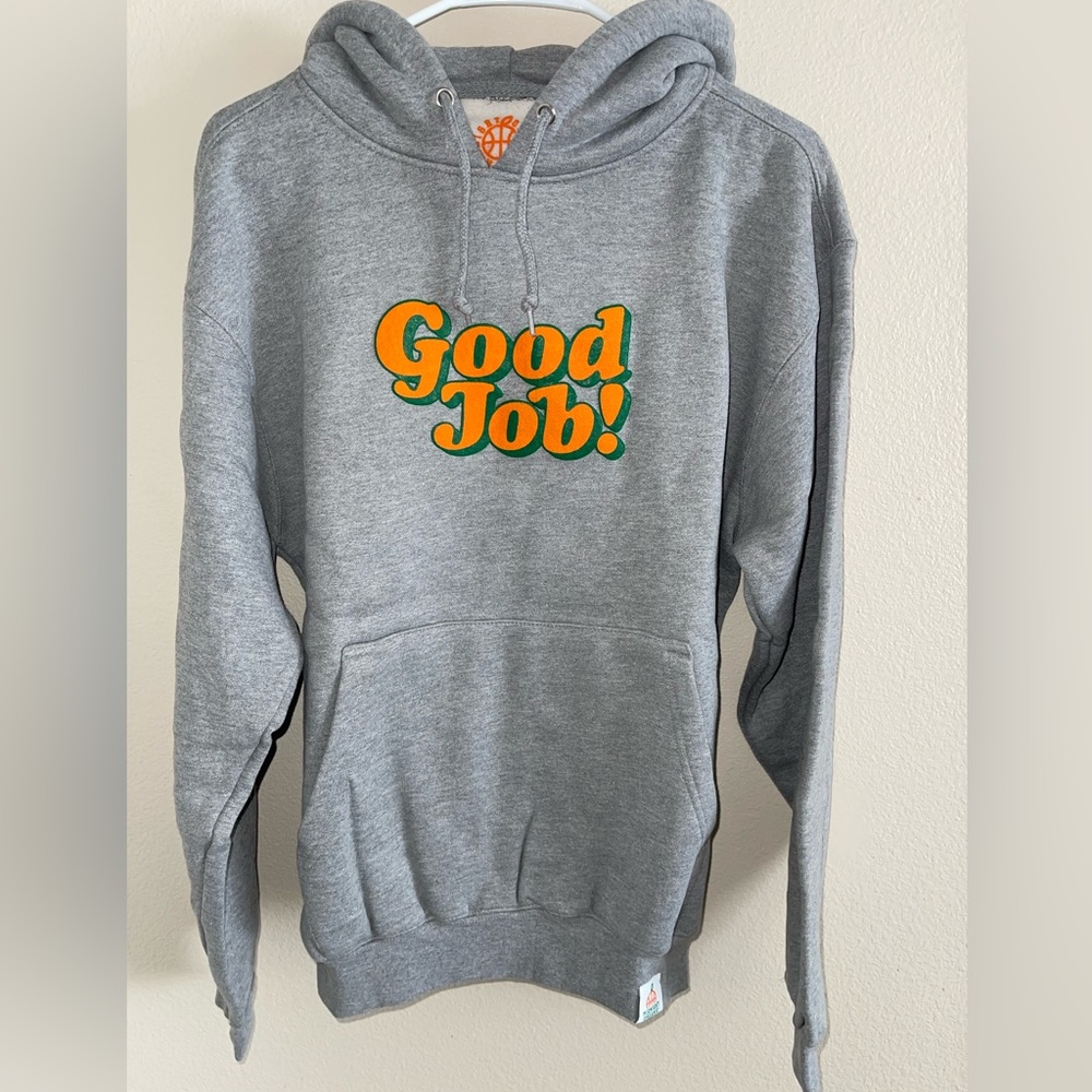 New Rare Midnight Organic Goid Job!‎ Gray Hoodie size Small Larry June